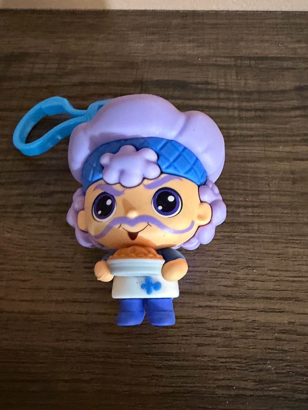 Purple Pie Man Chef Character Keychain Figure for Kids